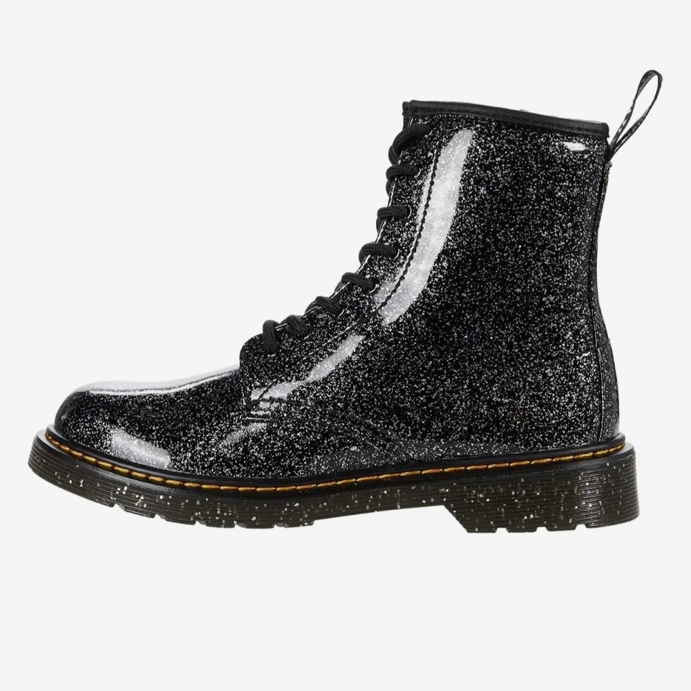 Dr. Martens 1460 Pascal Black Glitter Ankle Boots Girls Size 5 NWT Docs Juniors